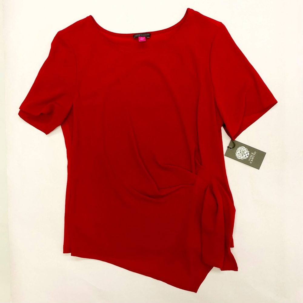 Vince Camuto Ethereal Dawn short sleeved red top size S